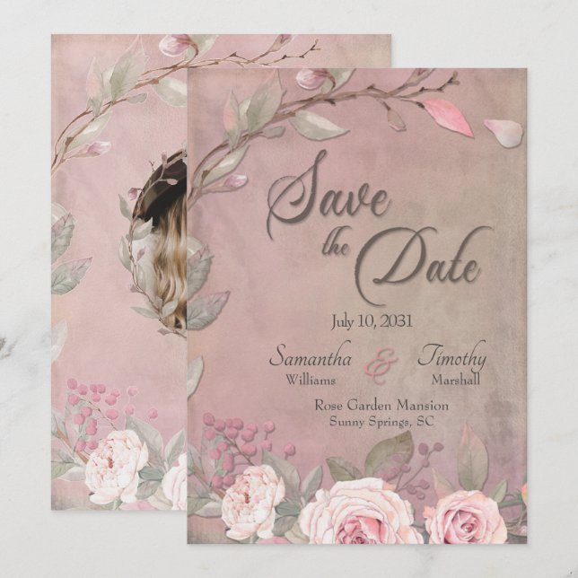 Photo Wedding Save The Date Invitation (Front/Back)
