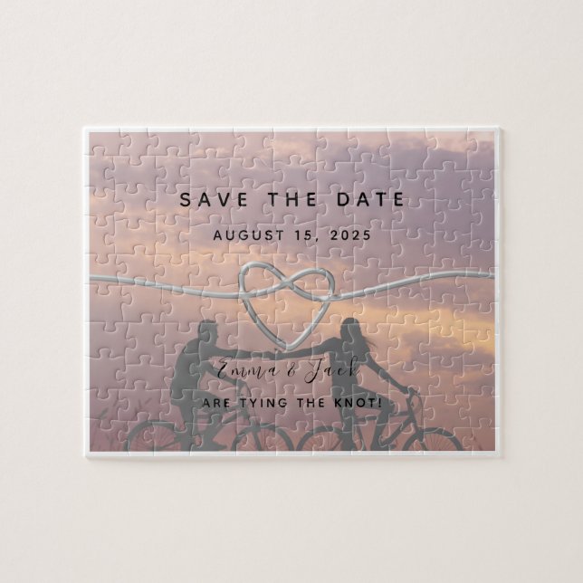 Photo Wedding Save The Date Invitation Jigsaw Puzzle (Horizontal)