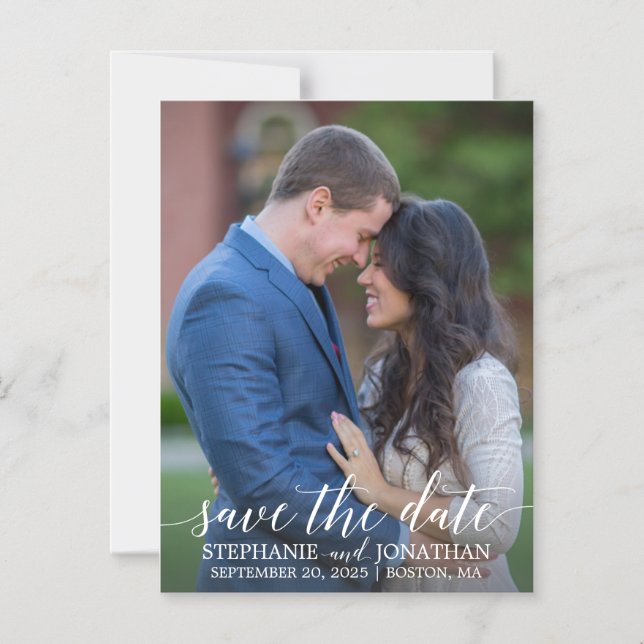 Photo Wedding Save The Date Magnets, One Picture Magnetic Invitation (Front)