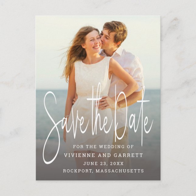 Photo Wedding Save the Date Postcard One Picture (Front)