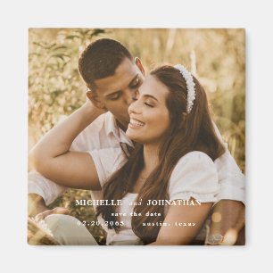  Photo Wedding Save the Date Square Magnet