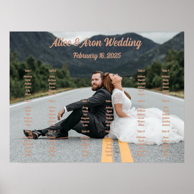 Photo Wedding Seating Chart (Front)
