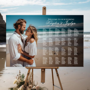 Photo wedding seating chart elegant typography