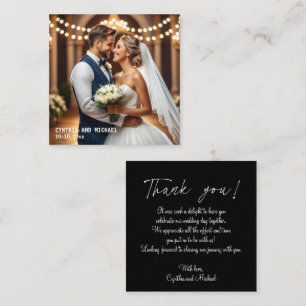 Photo Wedding Simple Script Thank You Card Note