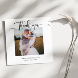 Photo Wedding Square Thank you Card