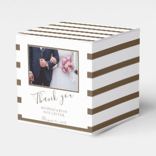 Photo Wedding Stripes Thank you Personalizable Favour Box