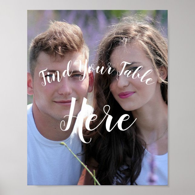 Photo Wedding Table Assignment Sign (Front)