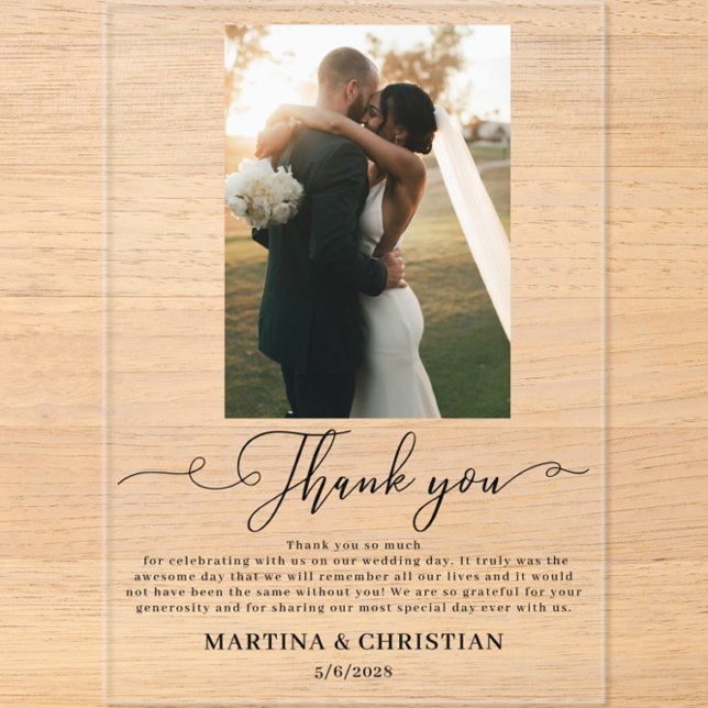 Photo Wedding Thank you  Acrylic Invitations (Creator Uploaded)
