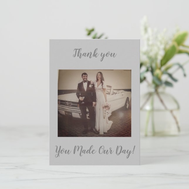 Photo Wedding Thank You Card (Standing Front)