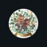 PHOTO Wedding Thank You Eucalyptus Leaves Gift   Magnet<br><div class="desc">Photo and text template wedding,  newlyweds,  anniversary event item with a Eucalyptus,  greenery leaves,  with gold accents theme.</div>