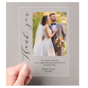  Photo  Wedding Thank you Frosted Acrylic Invitations