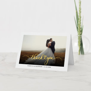 Photo Wedding Thank You Gold Foil Card
