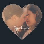 Photo Wedding Thank You Heart Sticker<br><div class="desc">Wedding 1 photo “Thank You” sticker.  Just what your looking for in the perfect “thank you”.  So simple and sweet.  Personalised with your favourite photo.</div>