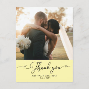 Photo Wedding Thank you Postcard
