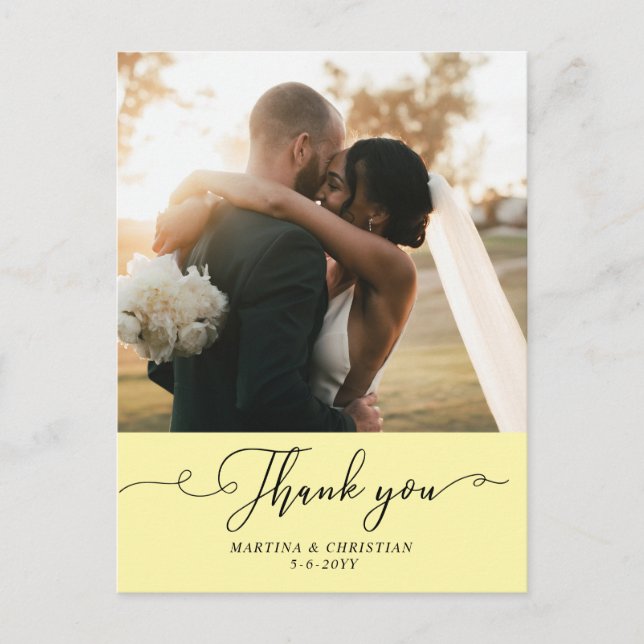 Photo Wedding Thank you Postcard (Front)