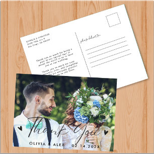 Photo Wedding Thank You Postcard