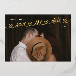 Photo Wedding Website Gold Hearts Save The Date