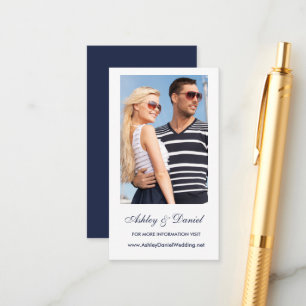 Photo Wedding Website Insert Card  - Choose Colour