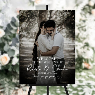Photo wedding welcome sign
