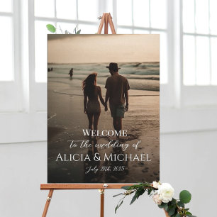 Photo wedding welcome sign canvas print