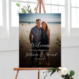 Photo wedding welcome sign canvas print