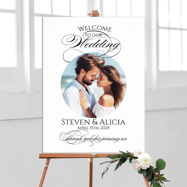 Photo wedding welcome sign elegant calligraphy (Creator Uploaded)