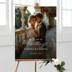 Photo wedding welcome sign & elegant calligraphy