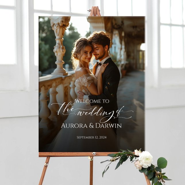 Photo wedding welcome sign & elegant calligraphy  (Creator Uploaded)