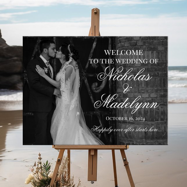 Photo wedding welcome sign elegant calligraphy (Creator Uploaded)