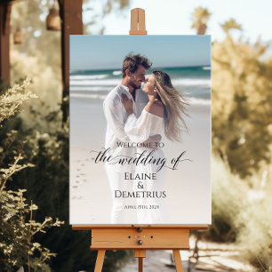 Photo wedding welcome sign & elegant calligraphy