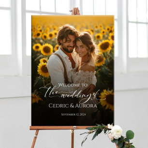 Photo wedding welcome sign & elegant calligraphy