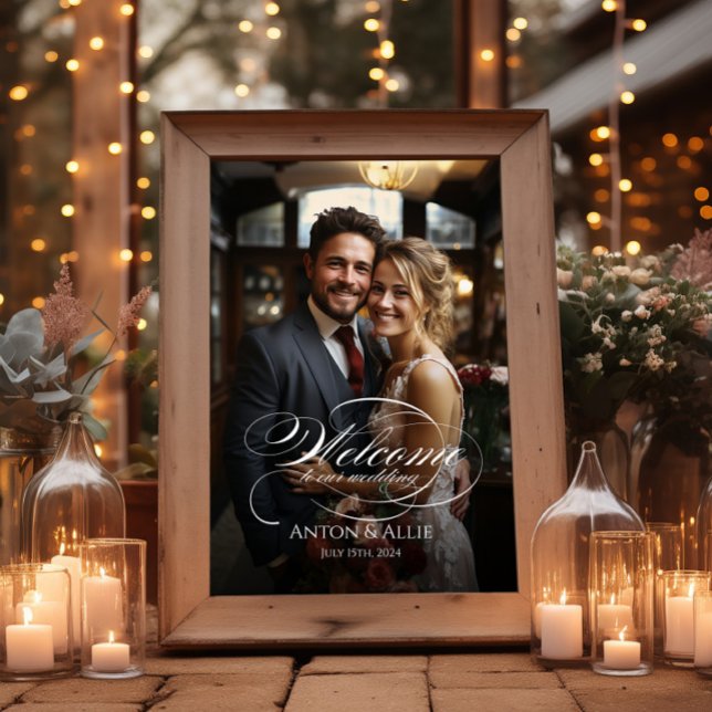 Photo wedding welcome sign elegant calligraphy (Creator Uploaded)