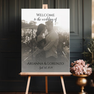 Photo wedding welcome sign elegant calligraphy