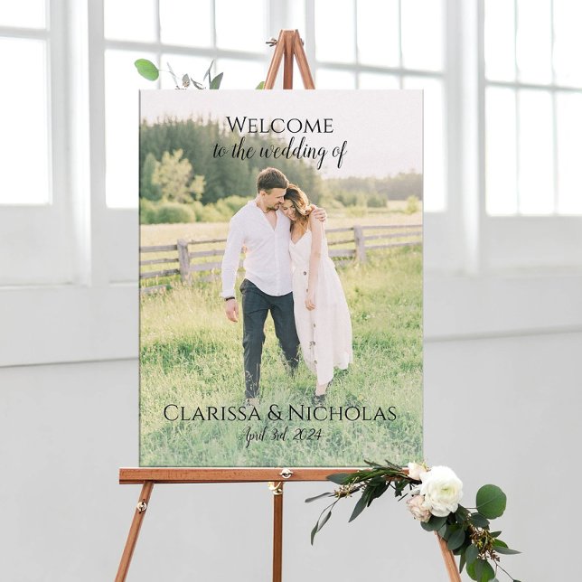 Photo wedding welcome sign fully customisable  (Creator Uploaded)