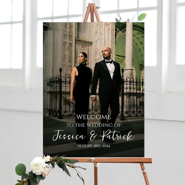 Photo wedding welcome sign fully customisable  (Creator Uploaded)