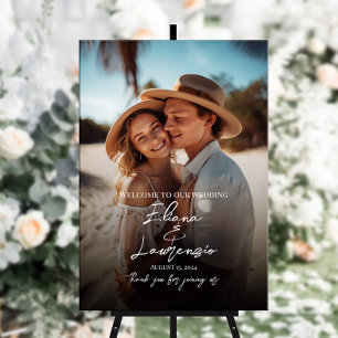 Photo wedding welcome sign modern calligraphy