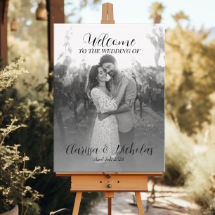 Photo wedding welcome sign modern calligraphy