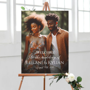 Photo wedding welcome sign on canvas