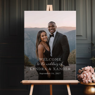 Photo wedding welcome sign, photo welcome poster
