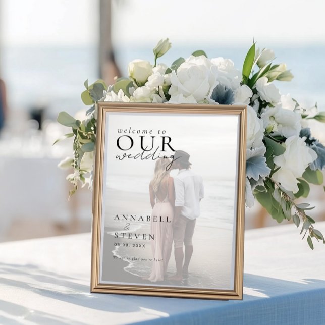 Photo WELCOME TO OUR WEDDING Poster (Photo WELCOME TO OUR WEDDING Poster with your Photo, Names & Date.)