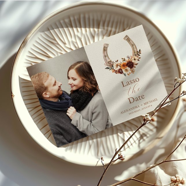 Photo Western Country Bohemian Floral Wedding Save The Date (Creator Uploaded)