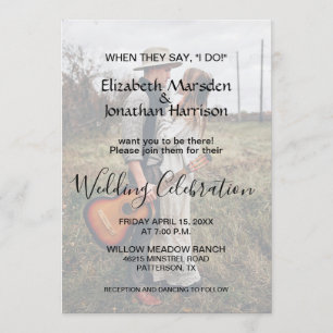 Photo When They Say I Do Guitar Country Wedding Invitation
