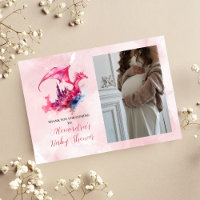 Photo Whimsical Pink Dragon Baby Shower