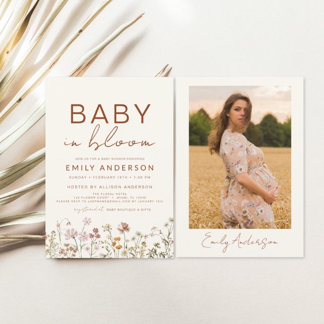 Photo Wildflower Baby in Bloom Baby Shower Flyer (Creator Uploaded)