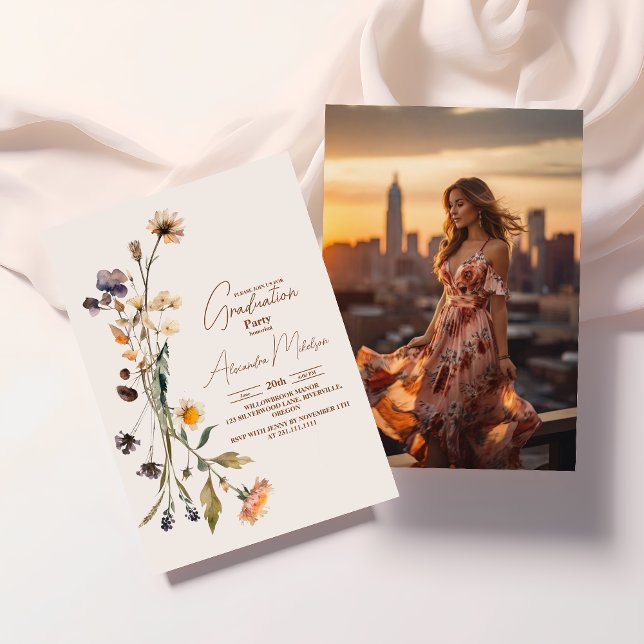 Photo Wildflowers Botanical Garden Graduation Invitation (Creator Uploaded)