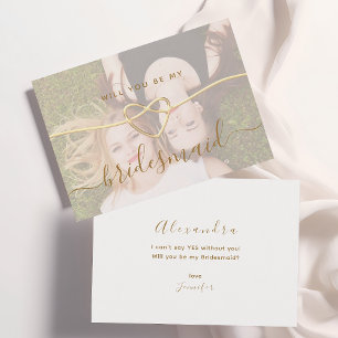 Photo Will You Be My Bridesmaid Proposal Card