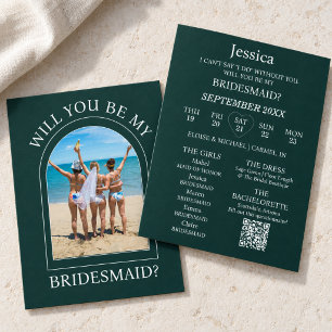 Photo Will You Be My Bridesmaid Proposal Card