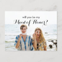 Photo Will You Be My Maid of Honor Proposal Card