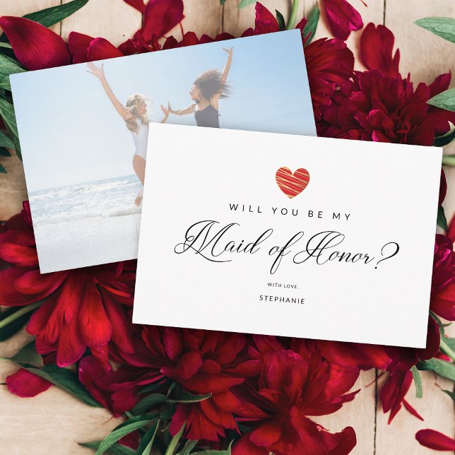 Photo Will You Be My Maid of Honor Red Heart (Creator Uploaded)