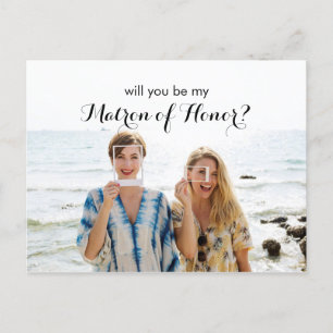 Photo Will You Be My Matron of Honour Proposal Car Holiday Postcard